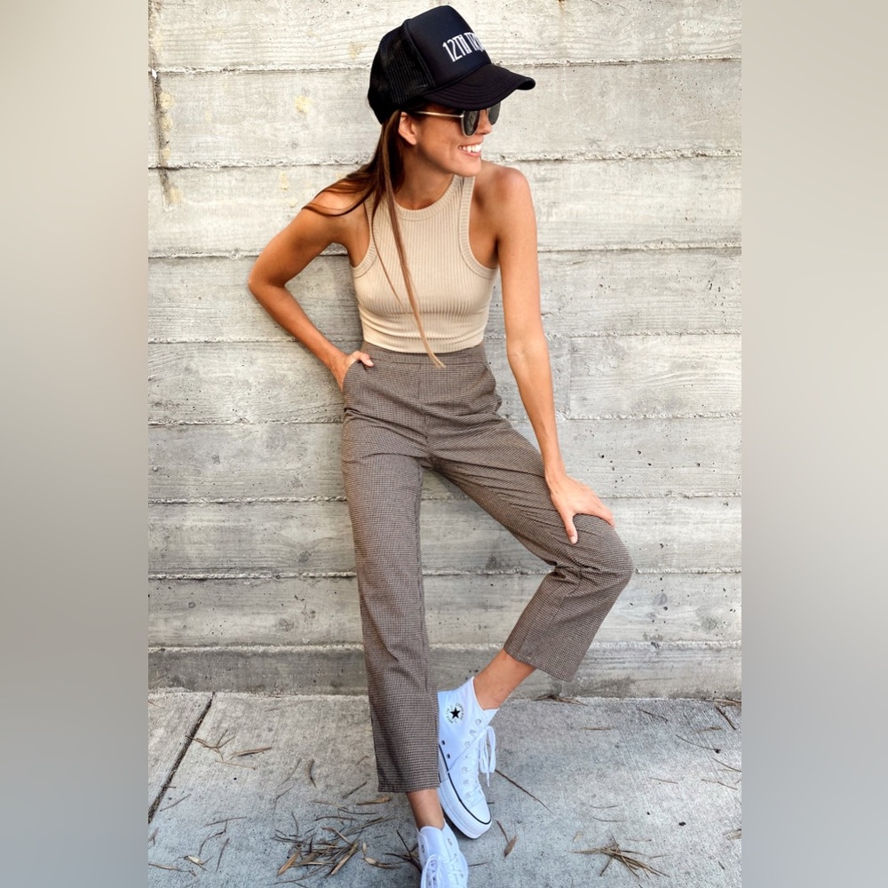 Bishop Black Plaid Trousers